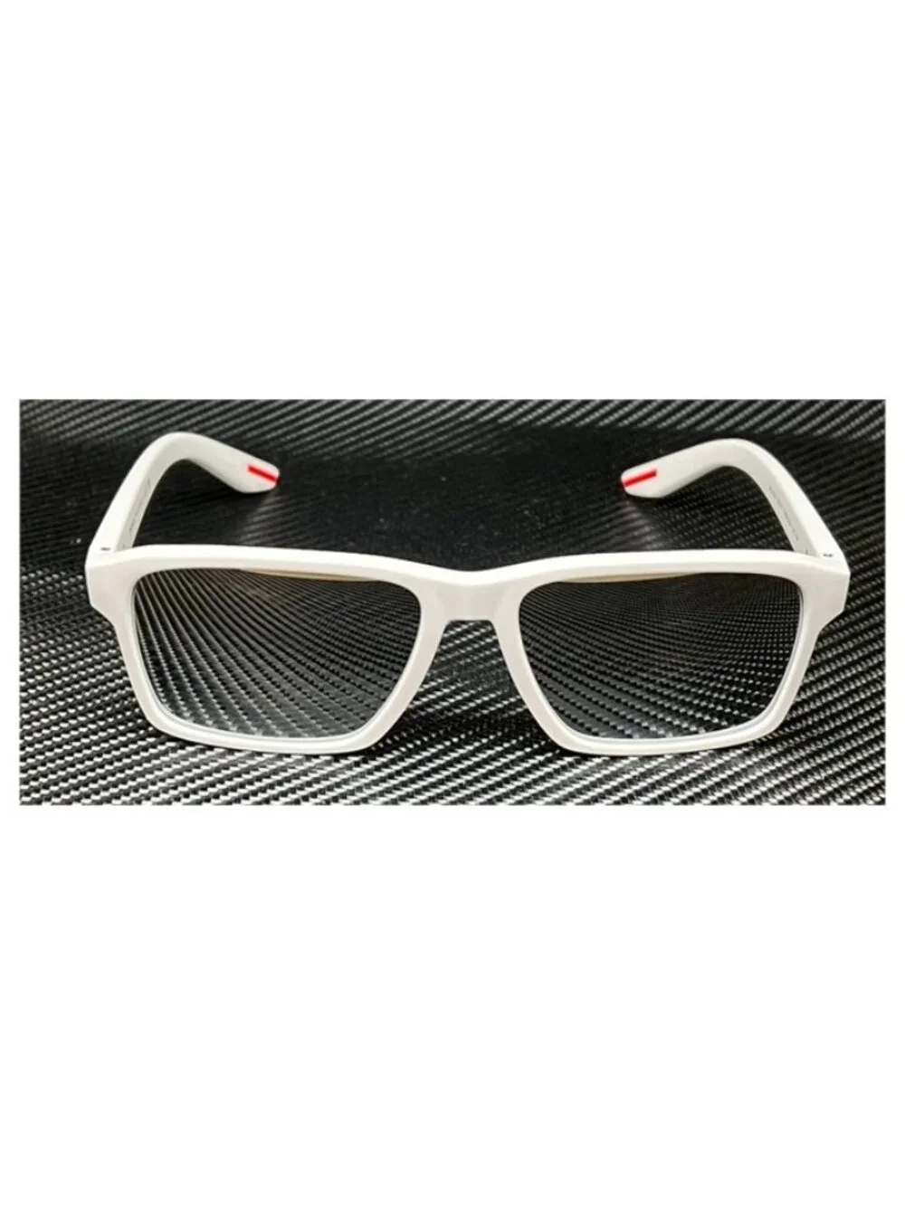 New PRADA LINEA ROSSA Men White Rubber Sunglasses 58-17-145